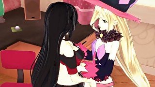 Tales of Berseria Hentai - Velvet fucks Magilou with a lesbian strapon until she cums.