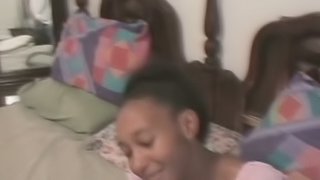 A homemade amateur video of an ebony couple getting their freak on