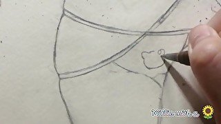 Drawing Hentai - Cute girl tied up