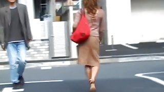 Three hot Asian ladies were exposed to skirt sharking