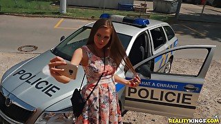 Perverted Cop Erik Everhard punishes prankish czech teen Stacy Cruz