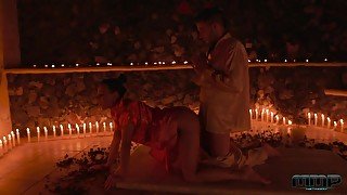 Erotic candlelight sex with sexually charged Czech babe Mea Melone