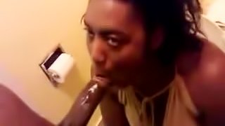She tries to swallow big black cock