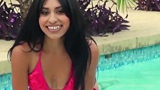 Mofos - Latina teen Candy Martinez gets fucked outdoors by her pool