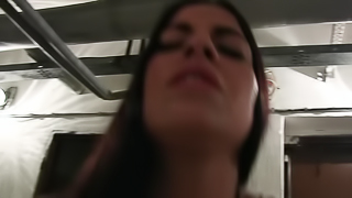 Amateur brunette girl sucks and rides dick on POV camera