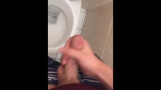 Cumshot at school toilet 