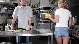 Cecilia De Lys enjoys a hardcore pounding session in a kitchen