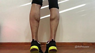 Flexing Calves In Yoga Pants And Sneakers Trailer