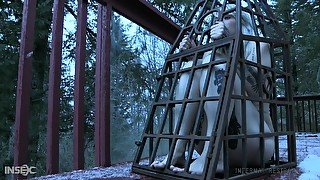 Teen blonde slut Hadley Haze loves being caged up and helpless