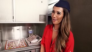 Hardcore on a plane with a beautiful blonde flight attendant