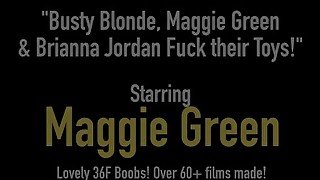 Busty Blonde, Maggie Green &amp; Brianna Jordan Fuck their Toys!