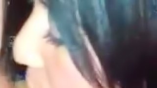 Blue Haired Hottie Sucks Her Man in a Homemade Clip