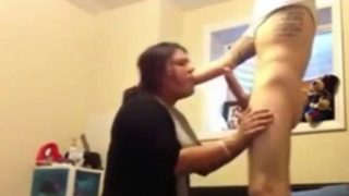 Chubby Arab teen deepthroats brother