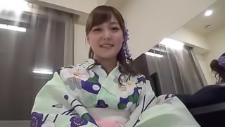 POV hardcore with a cute Asian girl in a sexy kimono