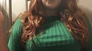 Sexy Chubby Teen with Hot Big Tits in Sweater Smoking Cork Tip Cigarette