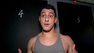 Cock comes through the gloryhole for a great gay BJ