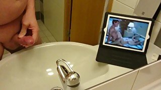Orgasm watching porn while masturbating