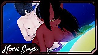Meru the Succubus getting fucked at the beach!