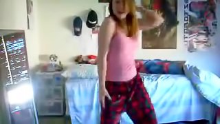 Lonely Teen selfshooting and dancing