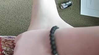 18 Year Old Rubbing Lotion on Her Size 11 Feet