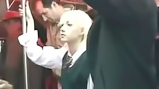 Slutty Blonde Teen Gets Her Pussy and Ass Fingered In a Japanese Metro