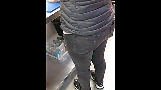 Step mom fucked there jeans from behind by step son in the kitchen