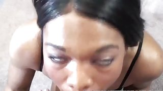 Black housewife Kelly Stylz does some POV cock sucking