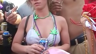 Busty babes with big tits flaunt their big tits at beach