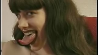 Lesbian Girl with Very Long Tongue