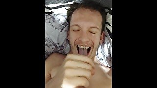 Fucking both butthole and pussy with my juicy cock and giving myself an amazing cum facial
