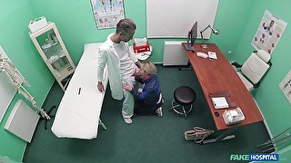 Sexy girl Cherry Kiss adores sex and a blowjob in the hospital