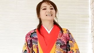 Miina is undressed of kimono and well fucked