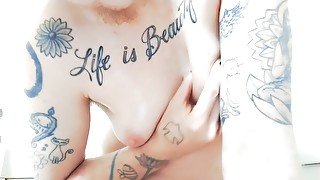 Solo Oil Fetish FTM Oiled Ass Nipples Belly
