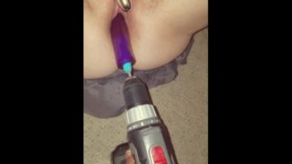 Power tool that pussy because she lost a bet!
