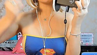 Sexy LATINA Cosplay SuperGirl Joi Jerk Off Came a Lot for you Squirt