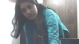 Busty Bengali sweet teen babe pulls out her tits again