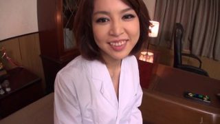 Charming asian nurse Erika Nishino is giving head