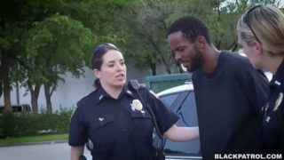 Two thick police chicks fuck a black fella who fucked neighbor's wife