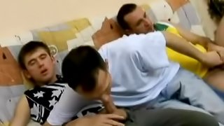 Three nasty gays enjoy some dirty doggy style banging indoors