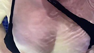 We love public sex!! Horny girlfriend fucks me in the jacuzzi and we finished in the sauna xx