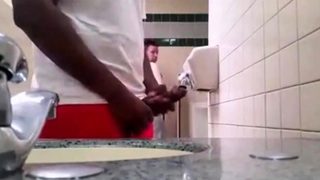 Str8 bbc play in public toilet