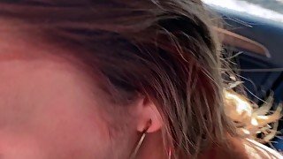 Cute girl-hitchhiker agreed to give a blowjob for money - Public Agent
