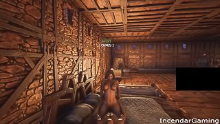 Hard Cowgirl Ride in Conan Exiles Hands Up Deep Penetration