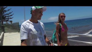 TRAVEL SHOW with Sasha Bikeyeva in a micro bikini. Canarias beaches Part 2