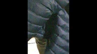Step mom with amazing ass get fucked through jeans by step son