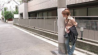 Japanese amateur MILF picked up and pussy creamed by a stranger