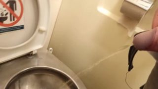 Pissing in a dirty public toilet in the train