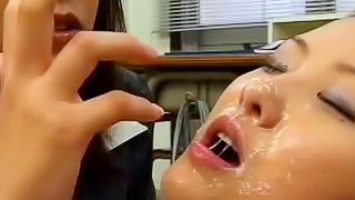Sexy Japanese babes are sharing loads of jizz