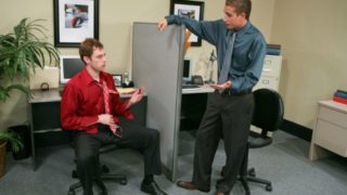 Logan Robbins & Jeremy Lange fuck at the office to unwind