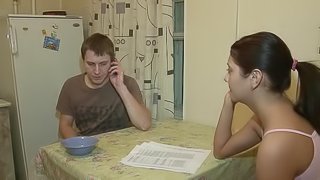 Cuckold sex scene with horny brunette Linda and a guy called Josh